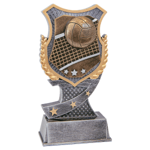 Volleyball Shield Award Resin Trophy - Custom Engraved Award