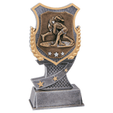 Wrestling Shield Award Resin Trophy - Custom Engraved Award
