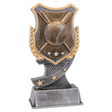 Baseball/Softball Shield Award Resin Trophy - Custom Engraved Award