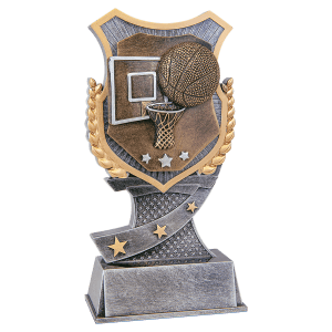 Basketball Shield Award Resin Trophy - Custom Engraved Award