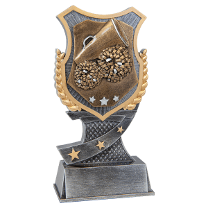 Cheer Shield Award Resin Trophy - Custom Engraved Award