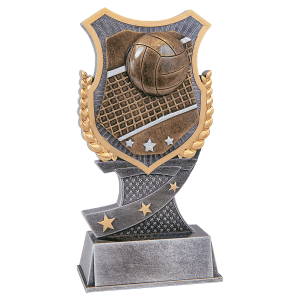 Volleyball Shield Award Resin Trophy - Custom Engraved Award