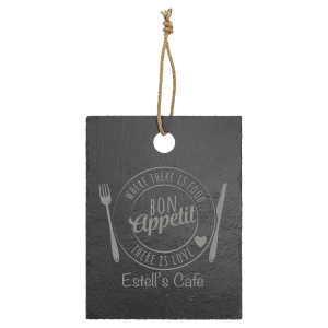 Rectangle Slate Cutting Board with Hanger String - Laser Engraved Kitchen