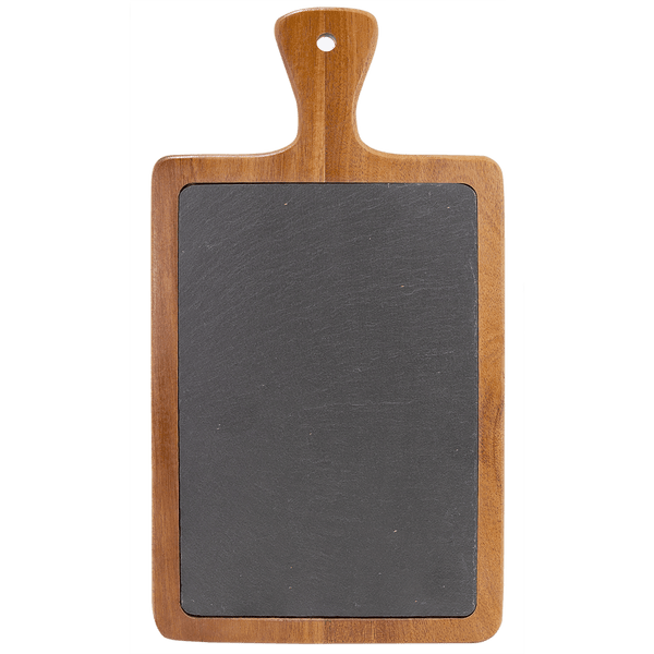 Acacia Wood and Slate Cutting Board - Laser Engraved Kitchen