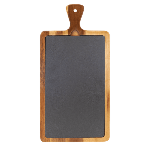 Acacia Wood and Slate Cutting Board - Laser Engraved Kitchen