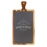 Acacia Wood and Slate Cutting Board - Laser Engraved Kitchen