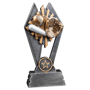 Baseball/Softball Sun Ray Resin Trophy - Custom Engraved Award