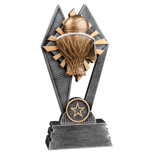 Basketball Sun Ray Resin Trophy - Custom Engraved Award
