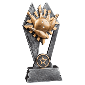 Bowling Sun Ray Resin Trophy - Custom Engraved Award