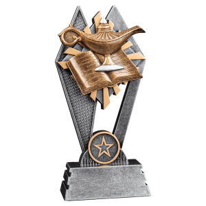 Lamp-Of-Knowledge Sun Ray Resin Trophy - Custom Engraved Award