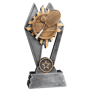 Tennis Sun Ray Resin Trophy - Custom Engraved Award