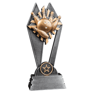 Bowling Sun Ray Resin Trophy - Custom Engraved Award