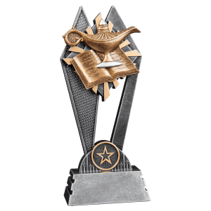 Lamp-Of-Knowledge Sun Ray Resin Trophy - Custom Engraved Award