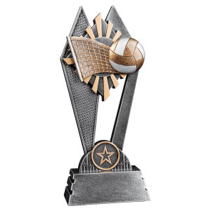 Volleyball Sun Ray Resin Trophy - Custom Engraved Award