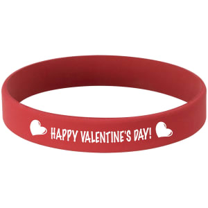 Red with White Engraving Silicone Bracelet/Band - Laser Engraved Gift