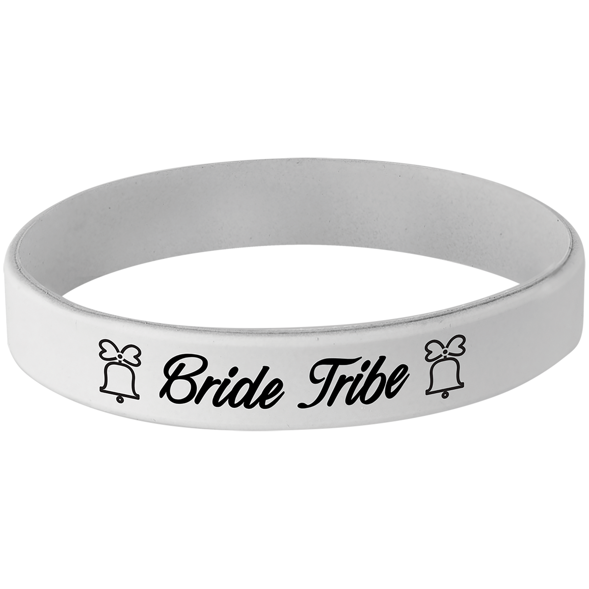 White with Black Engraving Silicone Bracelet/Band - Laser Engraved Gift