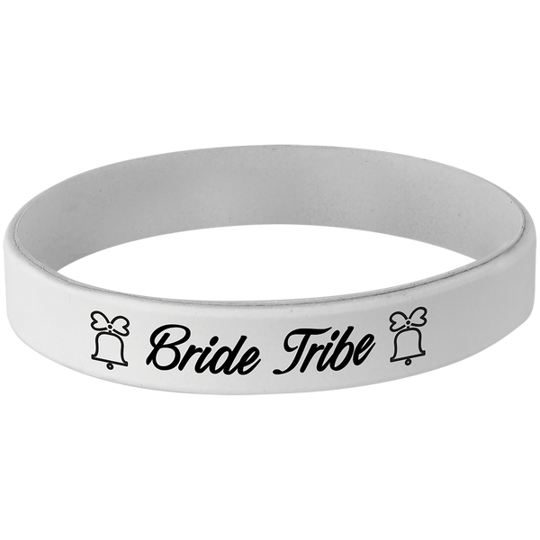 White with Black Engraving Silicone Bracelet/Band - Laser Engraved Gift