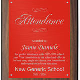 Walnut Finish Plaque with 45 Degree Bevel Edge - Custom Engraved Plaque