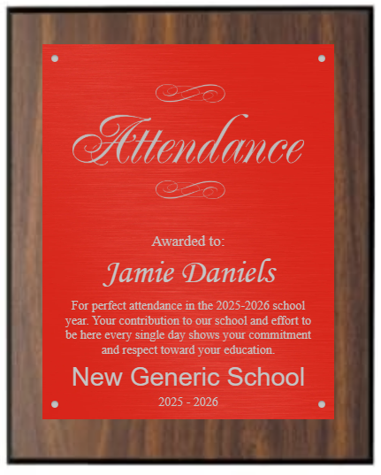 Walnut Finish Plaque with 45 Degree Bevel Edge - Custom Engraved Plaque