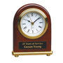Rosewood Piano Finish Arch Desk Clock - Laser Engraved Corporate Gift