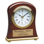 Rosewood Piano Finish Bell Shaped Desk Clock - Laser Engraved Corporate Gift