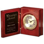 Rosewood Piano Finish Book Clock - Laser Engraved Corporate Gift