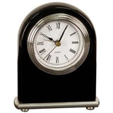 Piano Finish Arch Desk Clock - Laser Engraved Corporate Gift