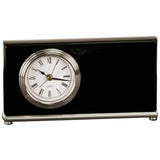 Piano Finish Horizontal Desk Clock - Laser Engraved Corporate Gift