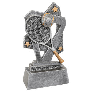 Tennis Triumph Resin Trophy - Custom Engraved Award