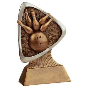 Bowling Triad Resin Trophy - Custom Engraved Award