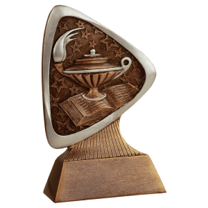 Lamp-Of-Knowledge Triad Resin Trophy - Custom Engraved Award