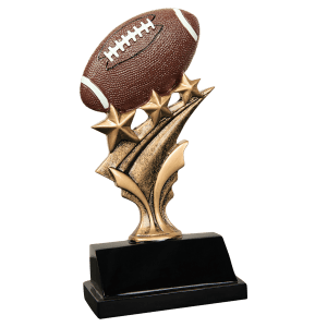 Football Tri Star Resin Trophy - Custom Engraved Award