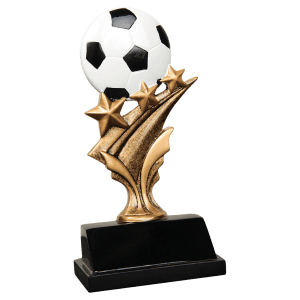 Soccer Tri Star Resin Trophy - Custom Engraved Award