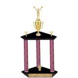3-Post Trophy with Figure & Trim - Tournament Award - Custom Engraved Trophy