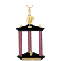3-Post Trophy with Figure & Trim - Tournament Award - Custom Engraved Trophy