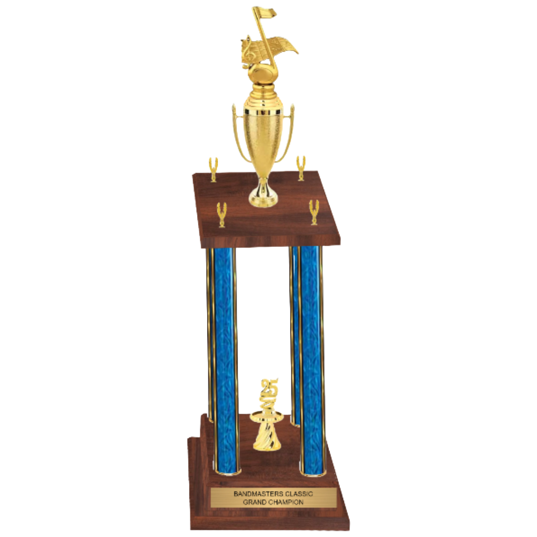 4-Post Trophy with Figure & Trim - Championship Award - Custom Engraved Trophy