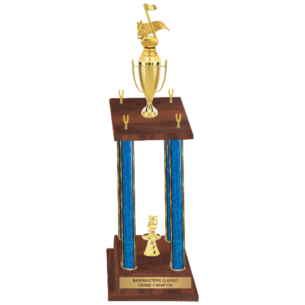 4-Post Trophy with Figure & Trim - Championship Award - Custom Engraved Trophy
