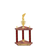 3-Post Trophy with Figure & Trim - Tournament Award - Custom Engraved Trophy