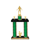 Double Column Trophy with Figure & Trim - Sports Award - Custom Engraved Trophy