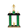 Double Column Trophy with Figure & Trim - Sports Award - Custom Engraved Trophy