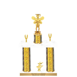 Double Column Trophy with Figure & Trim - Sports Award - Custom Engraved Trophy
