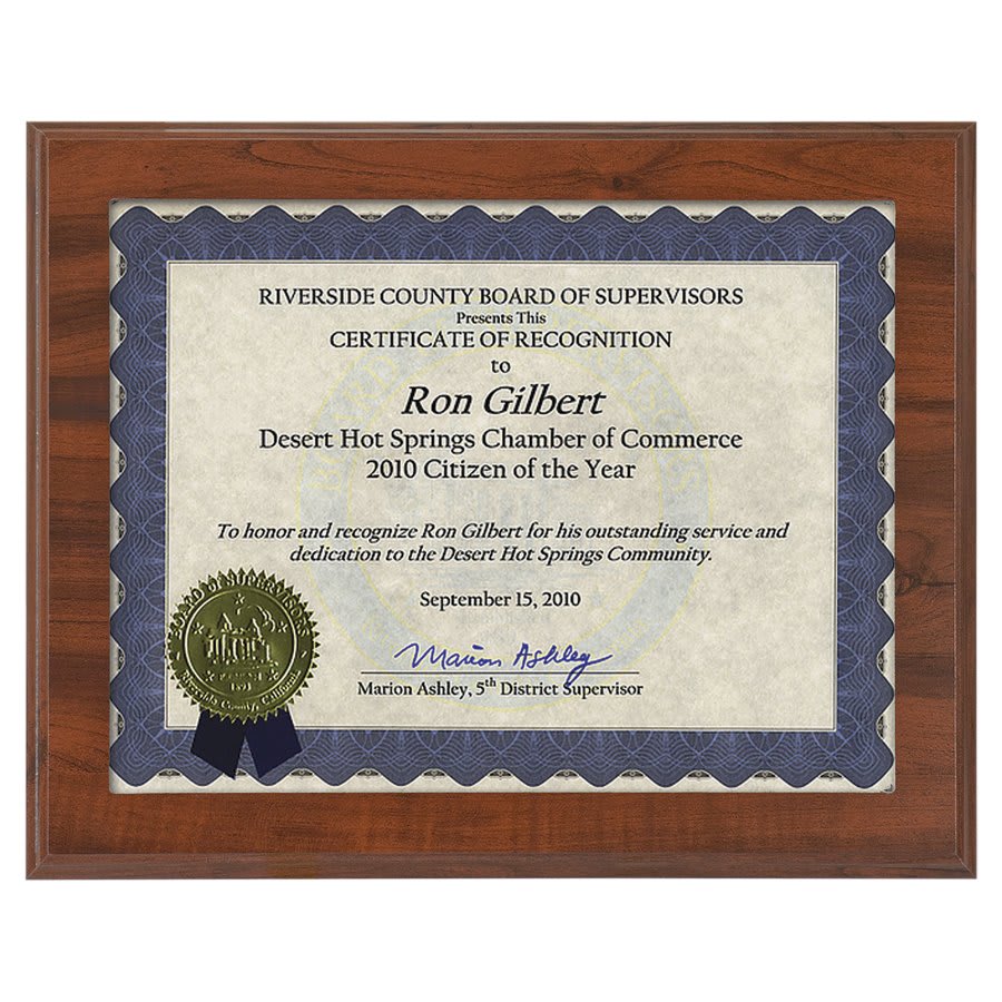 Cherry Finish Slide-In Frame Certificate Holder - LyteWork - 13x10.5