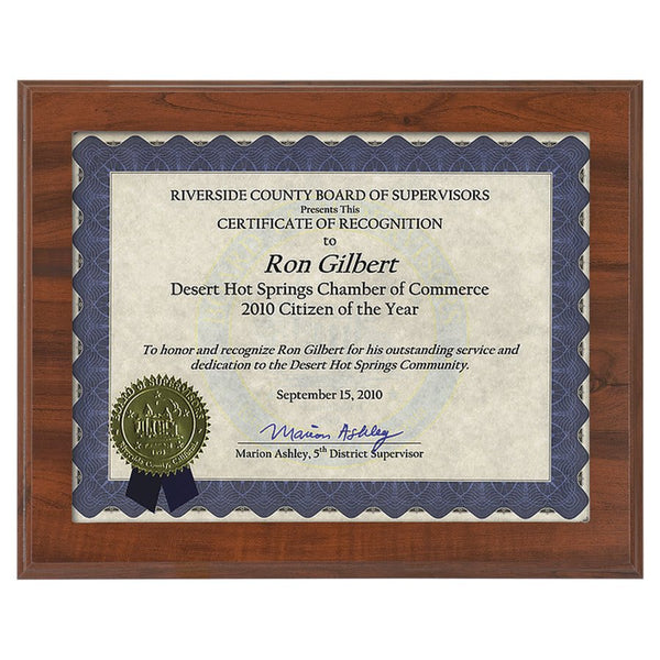 Cherry Finish Slide-In Frame Certificate Holder - LyteWork - 13x10.5