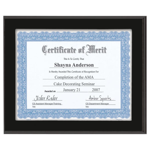 Black Matte Slide-In Frame Certificate Holder - LyteWork - 12x10
