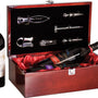 Rosewood Piano Finish Double Wine Presentation Box 6 Tools - Laser Engraved Drinkware