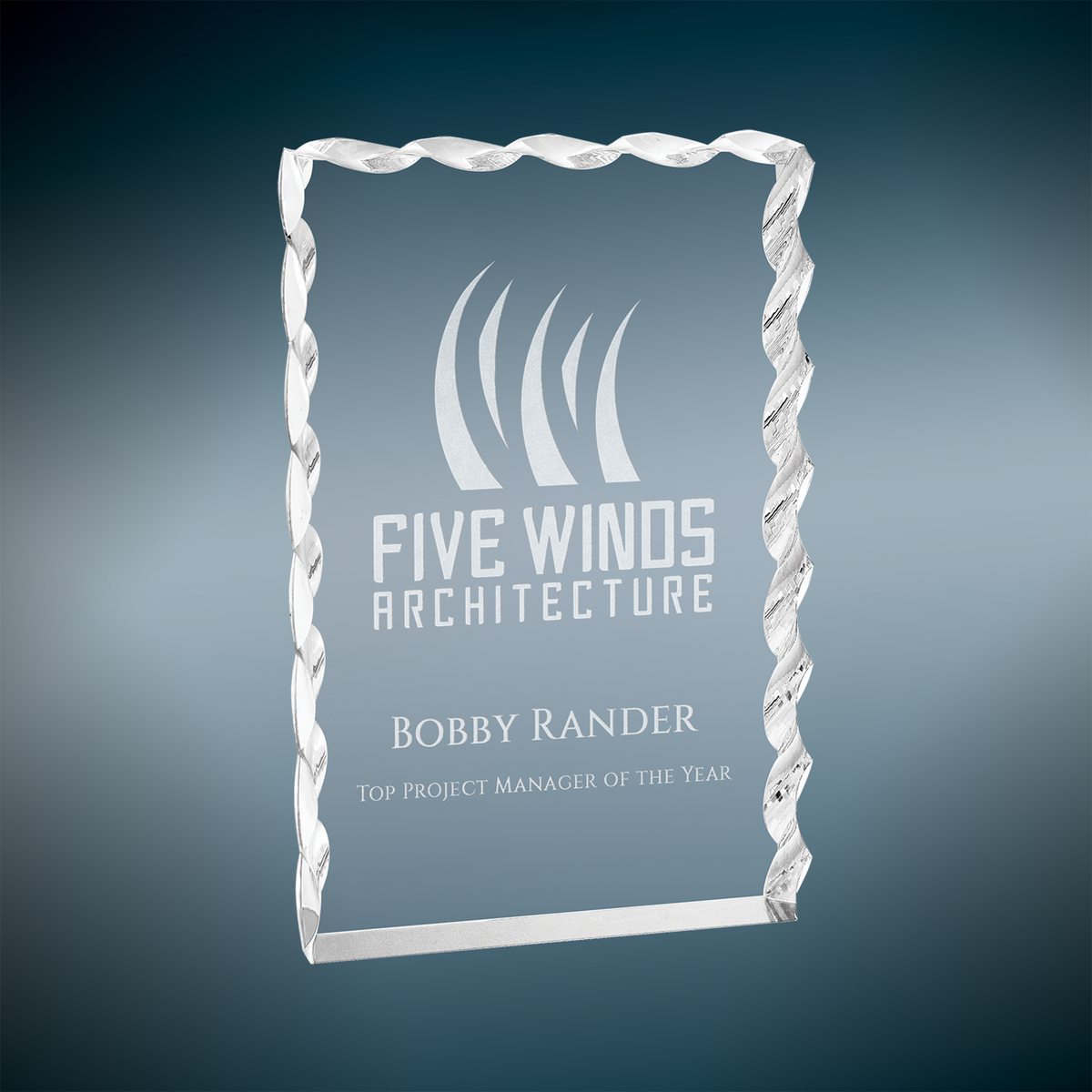Wave Edge Acrylic - Custom Engraved Award