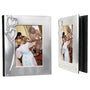 2-Tone Brushed-Shiny Finish Hearts Photo Album - Engraved Wedding Gift