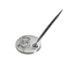 2-Tone Brushed-Shiny Finish Hearts Pen Stand - Engraved Wedding Gift