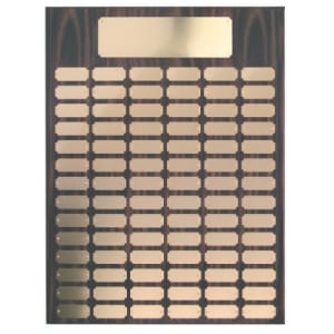Genuine Walnut Completed Perpetual Plaque - Custom Engraved Plaque