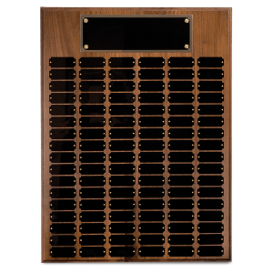 102 Genuine Walnut Completed Perpetual Plaque - Custom Engraved Plaque